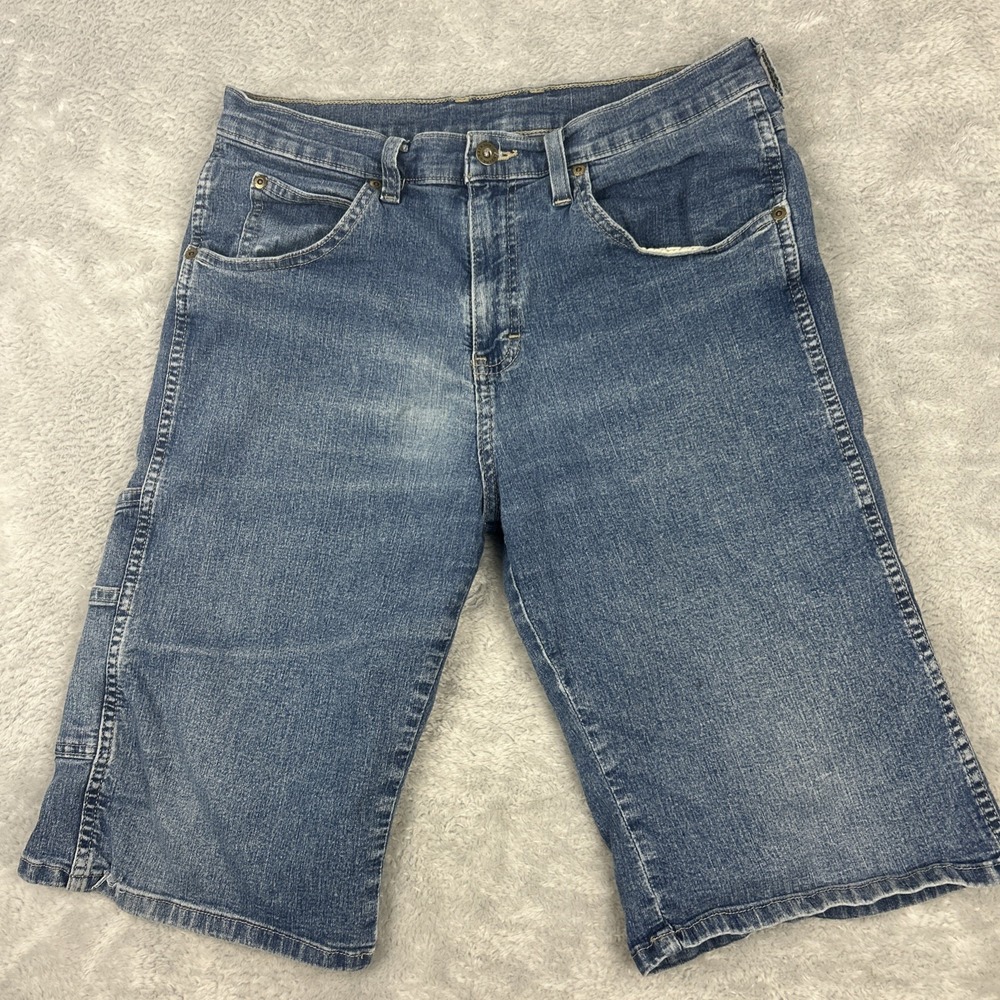 Y2K Dickies Jorts Relaxed Fit Carpenter Shorts Med Wash Denim Men's Size 32x12
